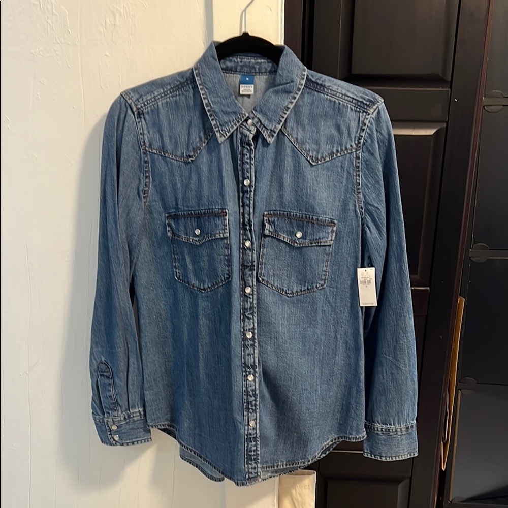 Old Navy Denim Button-Up Shirt - Blue